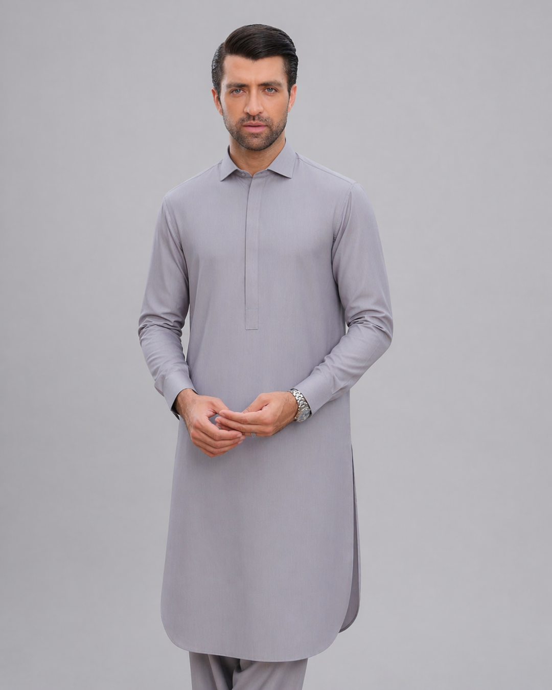 Grey Noqre'i Kameez Shalwar