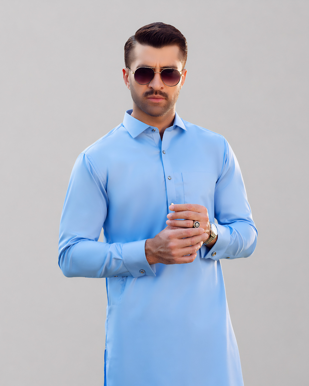 Dawn Blue Kameez Shalwar