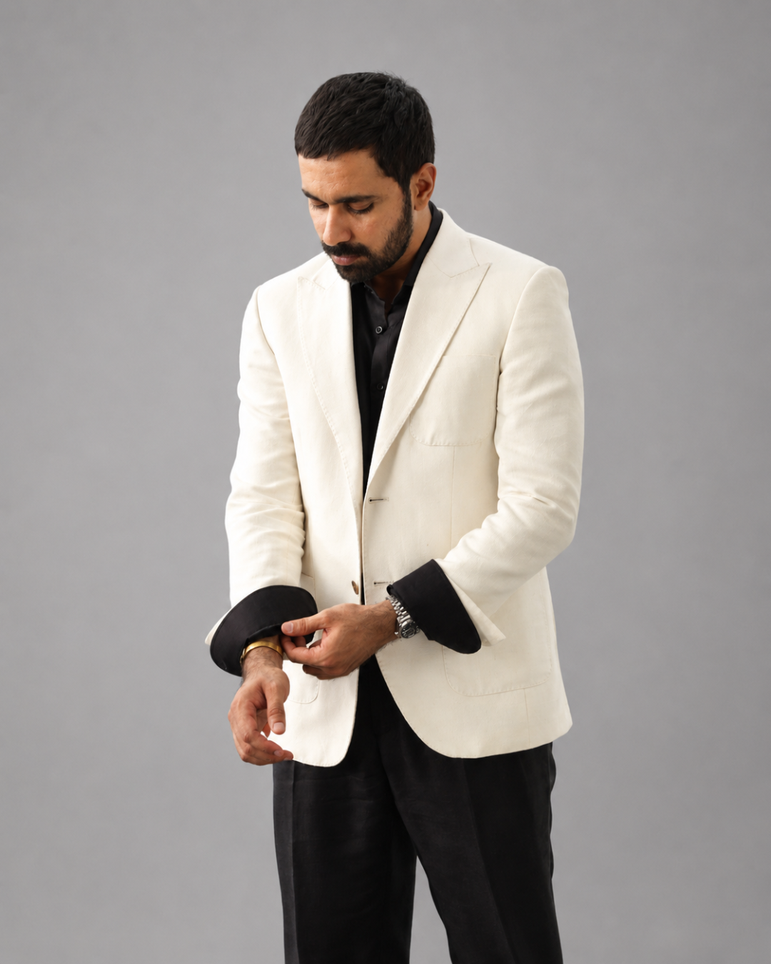 Frostline Off white Linen Blazer