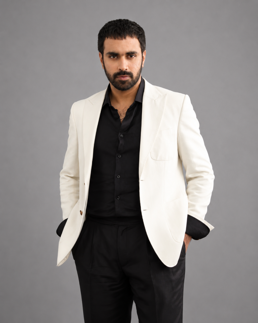 Frostline Off white Linen Blazer