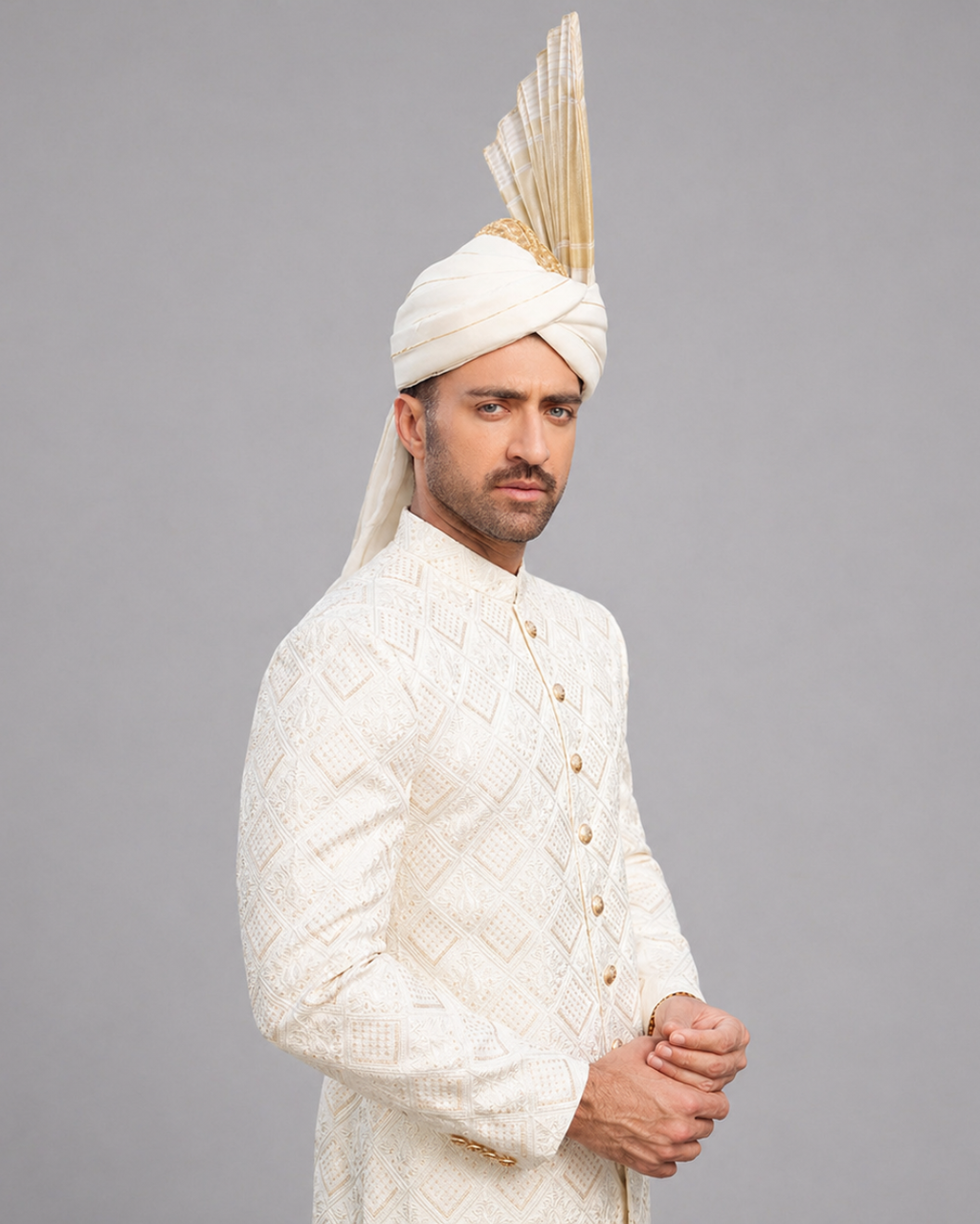 Babar Off White Sherwani