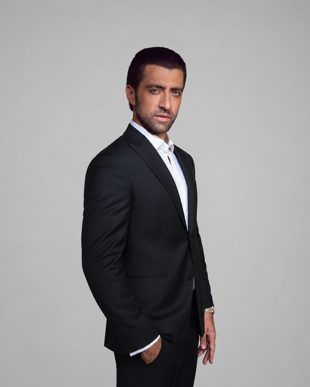 Alessandro Notch Lapel Black Suit