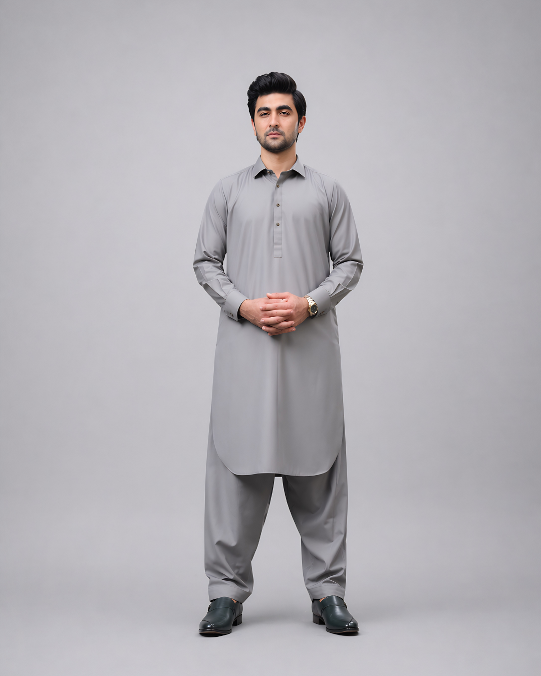 Grey Kameez Shalwar