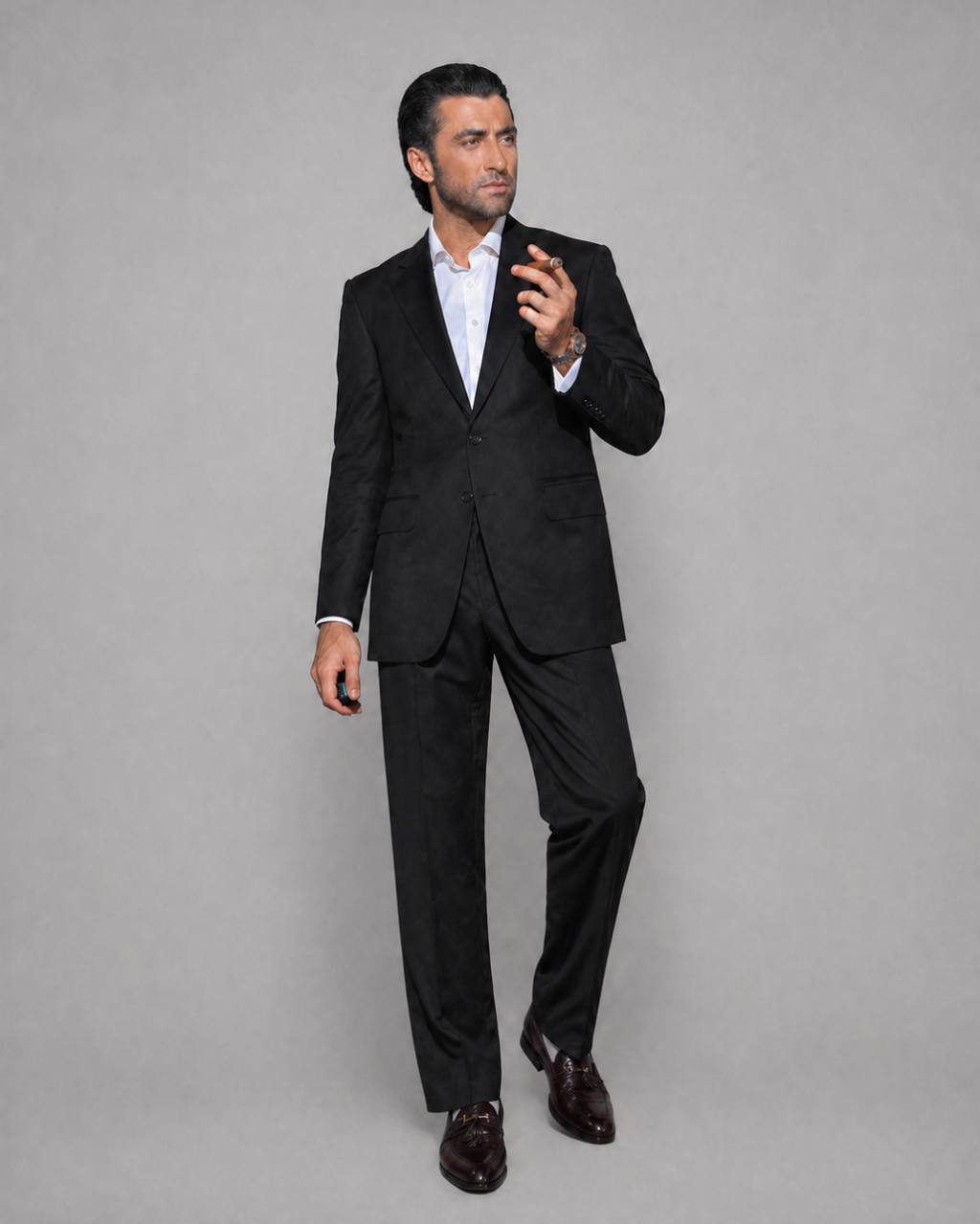 Alessandro Notch Lapel Black Suit