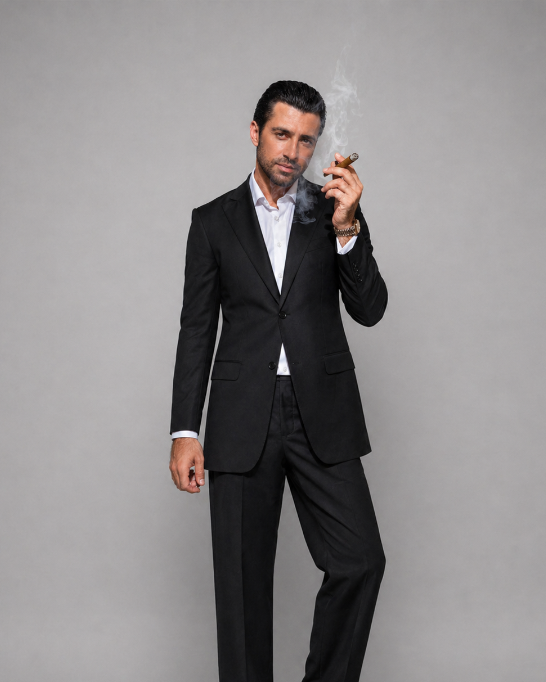 Alessandro Notch Lapel Black Suit