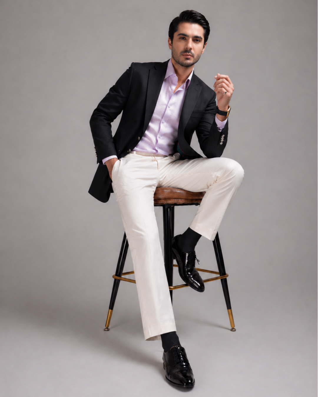 Dark Navy Blue Chekov Blazer