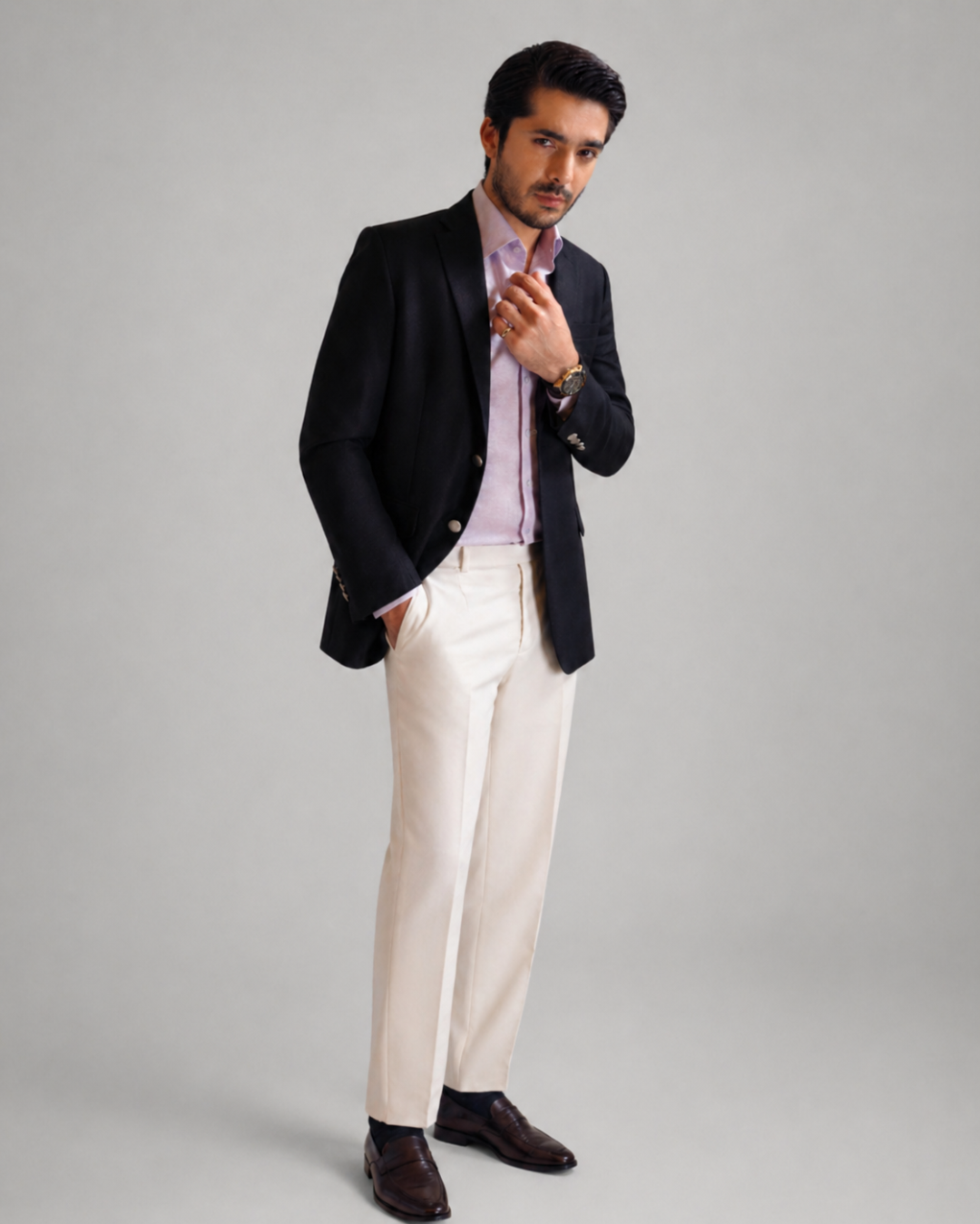 Dark Navy Blue Chekov Blazer